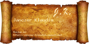 Janczer Klaudia névjegykártya