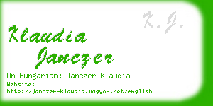 klaudia janczer business card